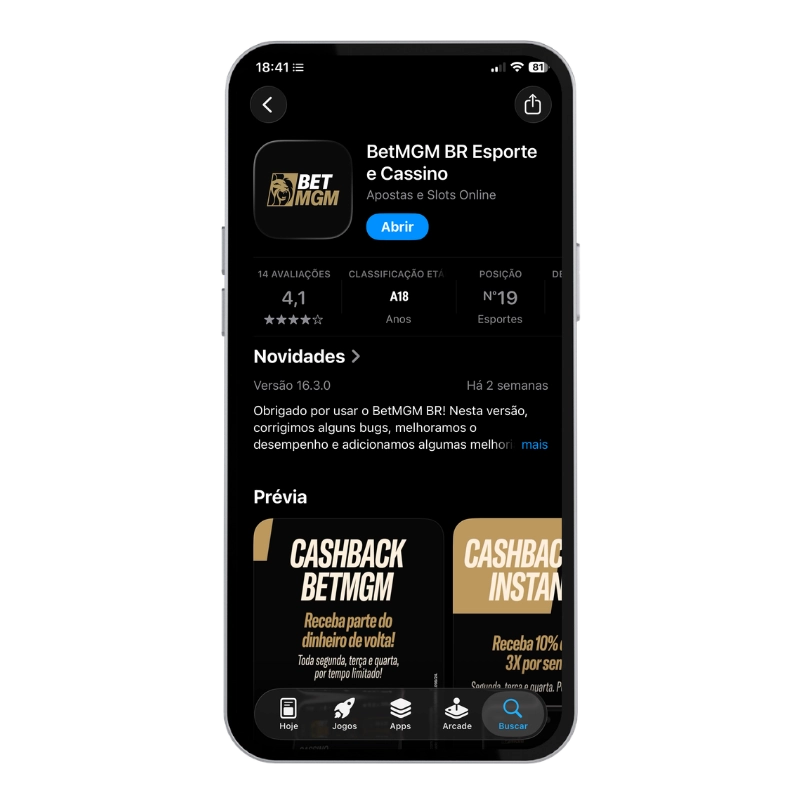 BetMGM é confiável, com app disponível para iPhone na Apple Store.