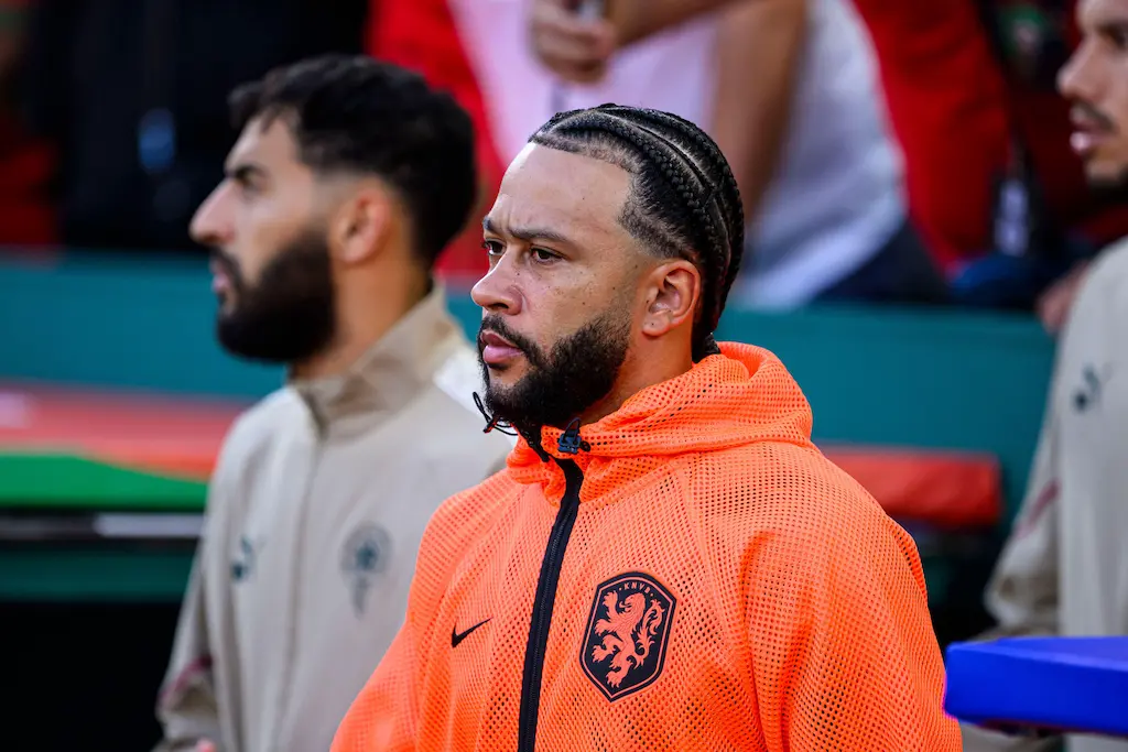 Memphis Depay, da Holanda, entrando em campo antes da partida da Copa do Mundo da FIFA 2026 entre Holanda e Marrocos. A Holanda enfrentou o Marrocos no Estádio de Monterrey em 29 de junho de 2026, em Monterrey, México (Crédito da imagem: © Martin Fonseca/ZUMA Press Wire)