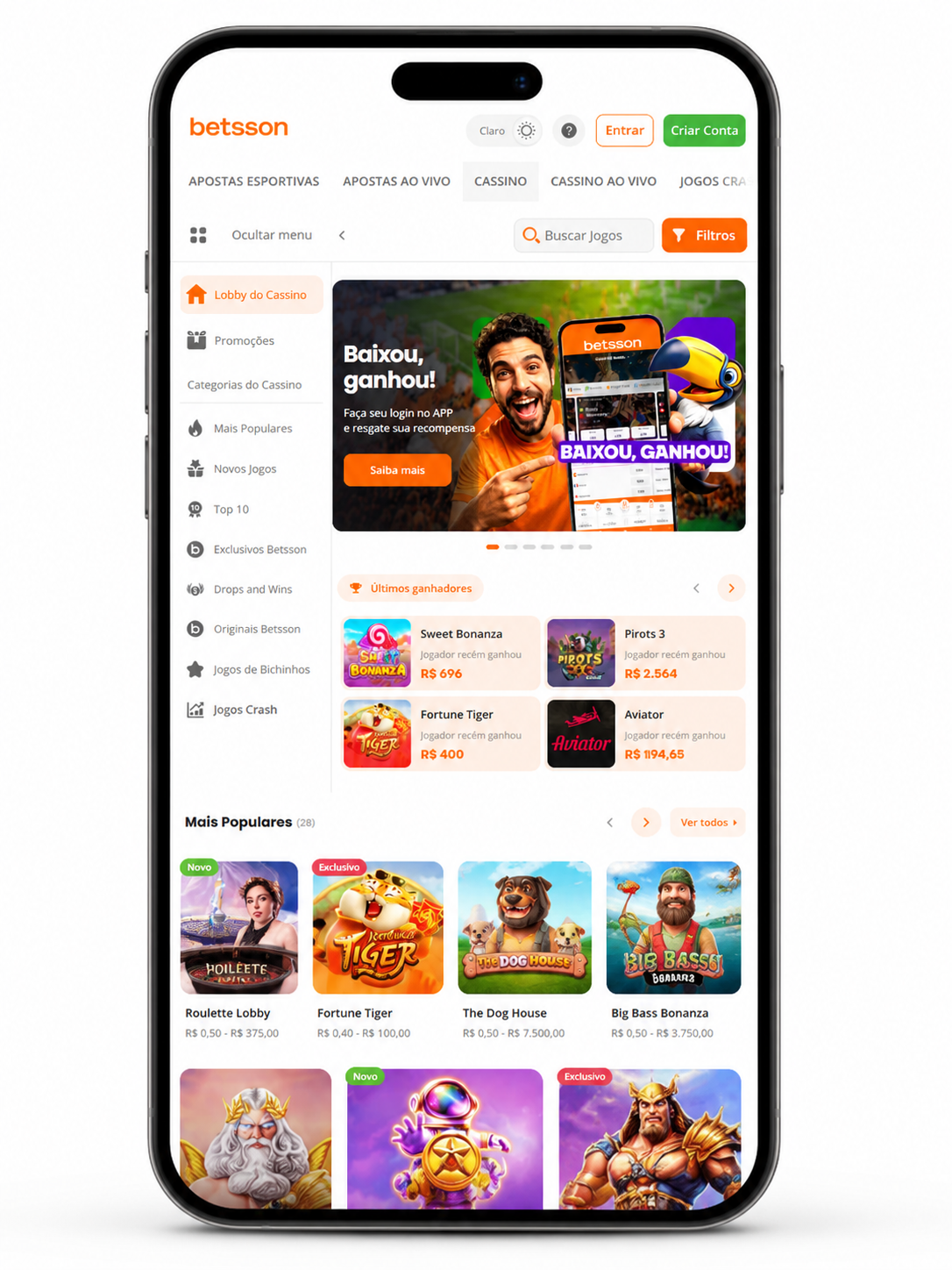 Betsson celular
