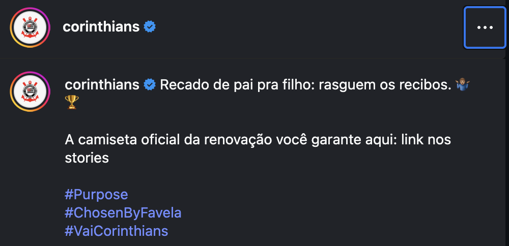 Provocação do Corinthians em resposta ao Palmeiras sobre a renovação de Memphis.