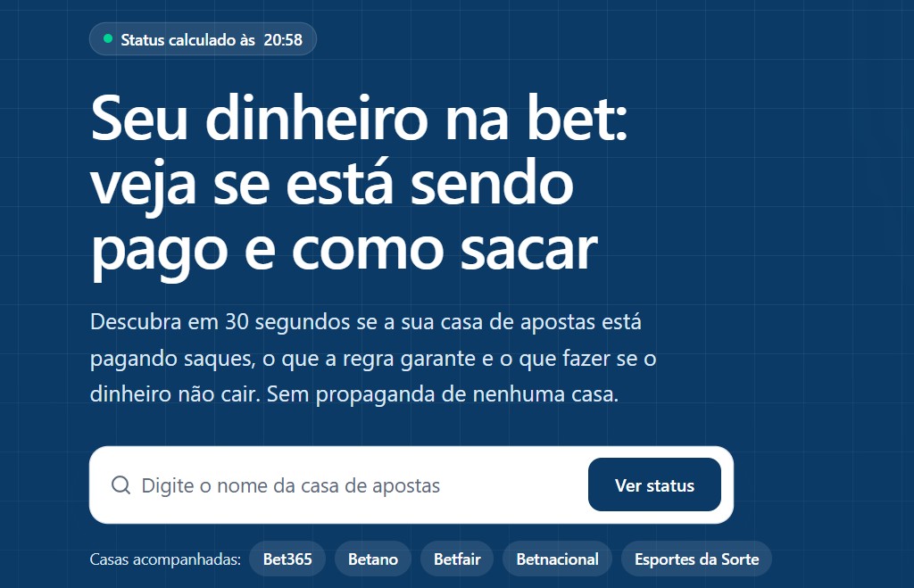 Banner do site de serviço Apostador Protegido, que centraliza informações e orientações para apostadores com saldo em plataformas de apostas, após o fim das bets, decretado pelo presidente Lula.